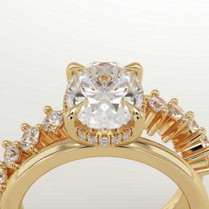 Oval Cut Double Shank Lab-Grown Diamond Engagement Ring