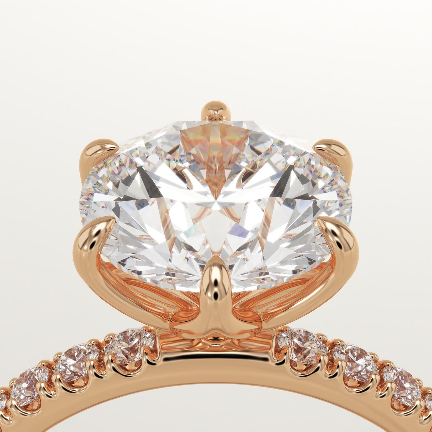 2 CT Round Cut Pave Moissanite Engagement Ring