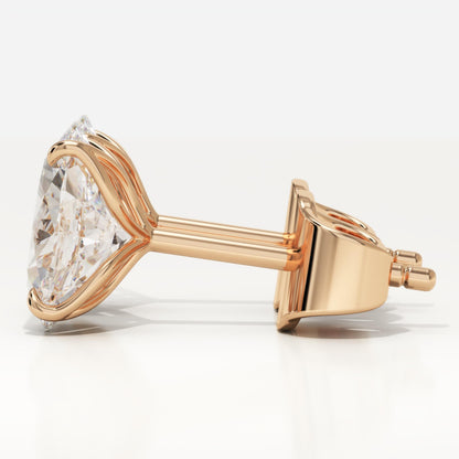 1 TCW Oval Lab-Grown Diamond Stud Earrings