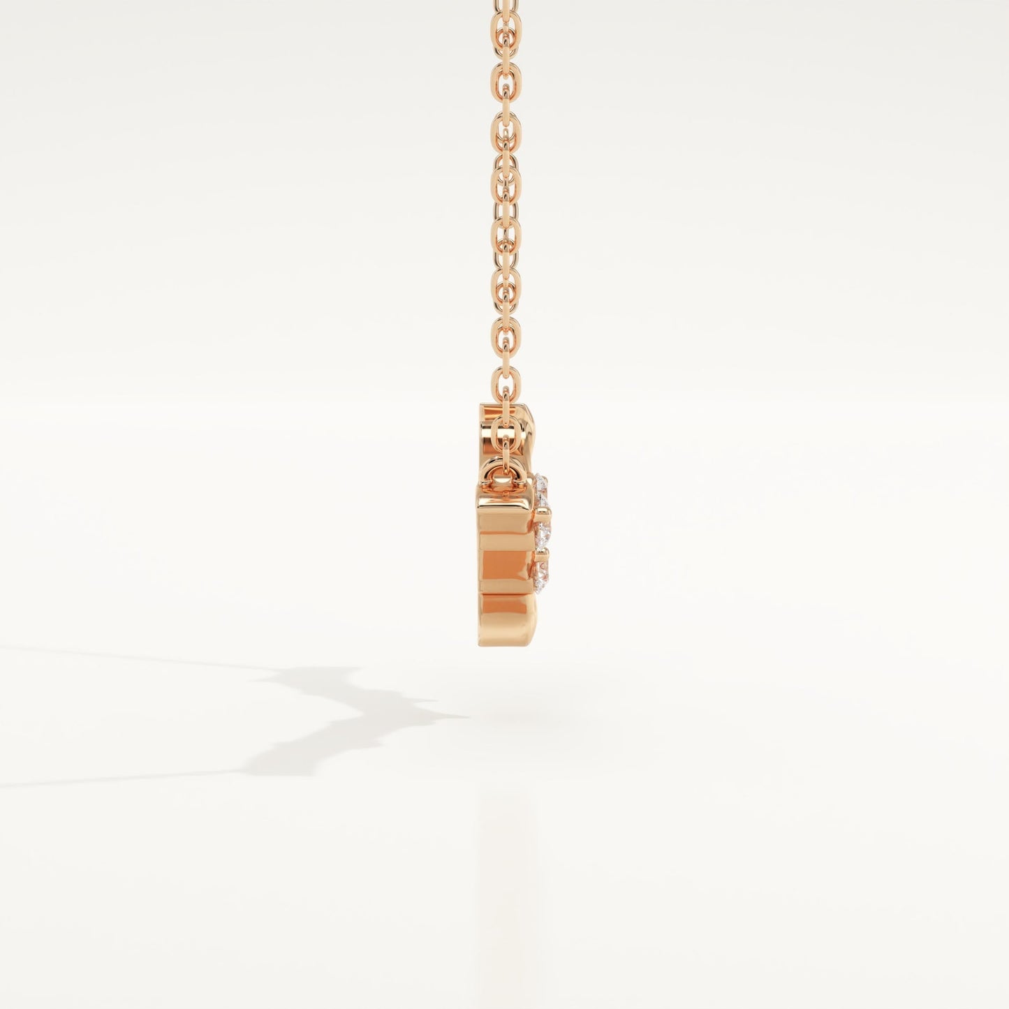 0.7 TCW Round Lab-Grown Diamond Charm Necklace