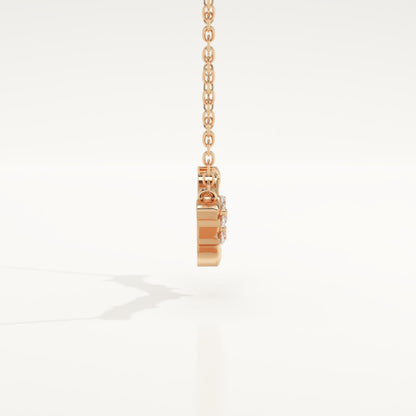 0.7 TCW Round Lab-Grown Diamond Charm Necklace