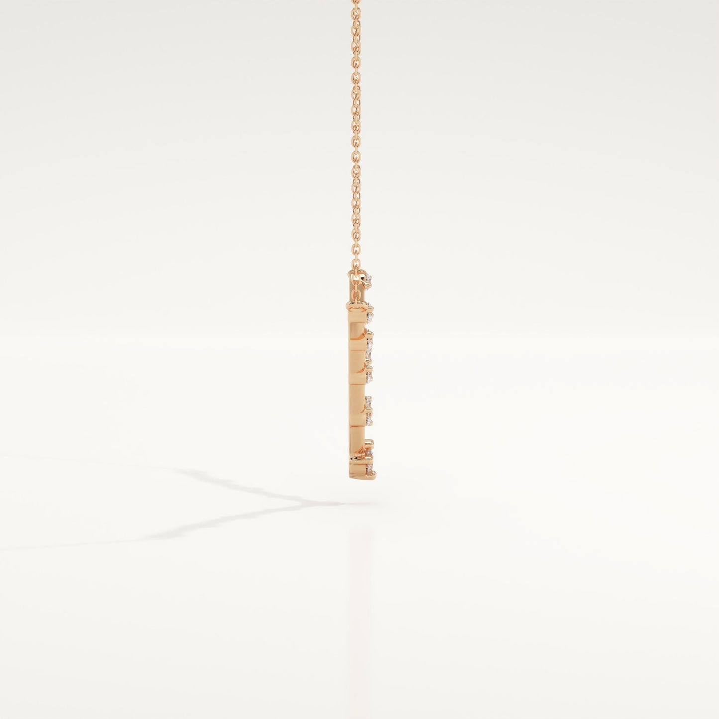 0.33 TCW Round Lab-Grown Diamond V Shaped Charm Necklace