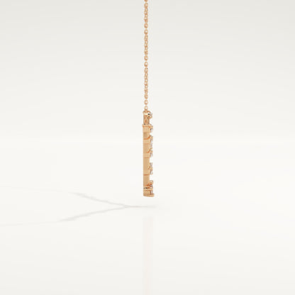 0.33 TCW Round Lab-Grown Diamond V Shaped Charm Necklace