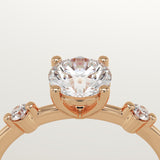 2.0 CT Round Cut Dainty Pave Lab-Grown Diamond Engagement Ring