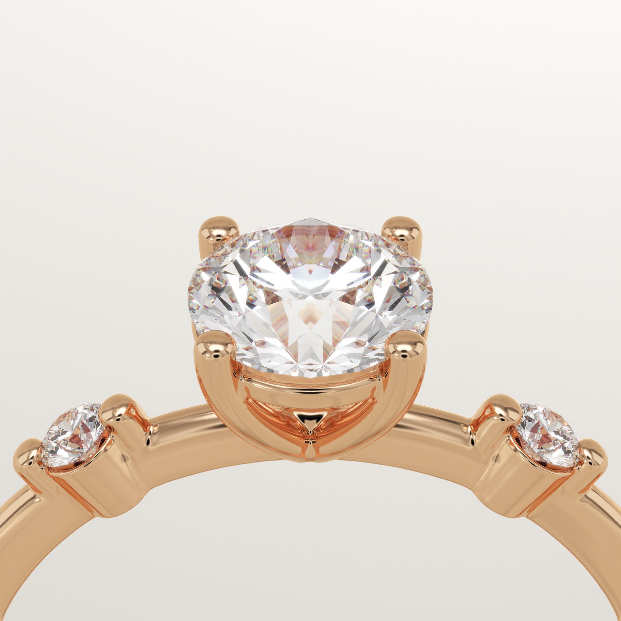 2.0 CT Round Cut Dainty Pave Lab-Grown Diamond Engagement Ring