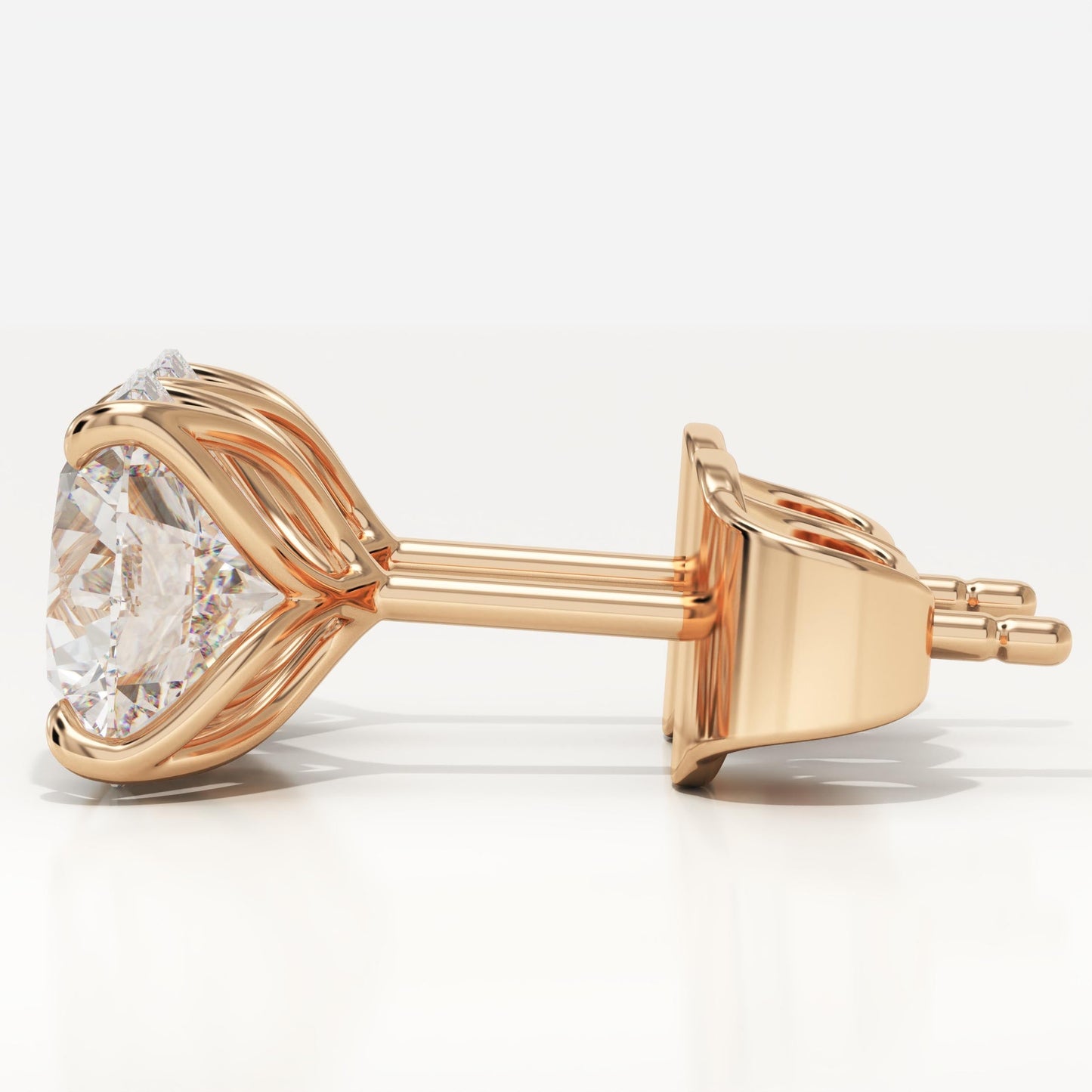1 TCW Round Lab-Grown Diamond Stud Earrings