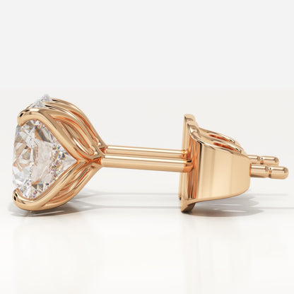 1 TCW Round Lab-Grown Diamond Stud Earrings