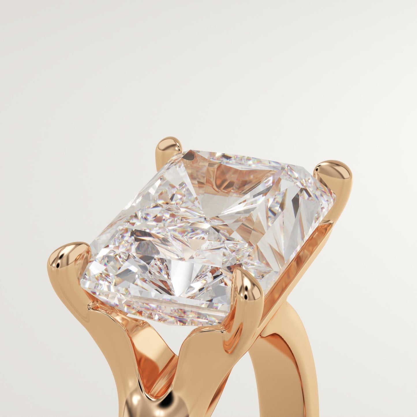 East West Radiant Cut Solitaire Lab-Grown Diamond Engagement Ring