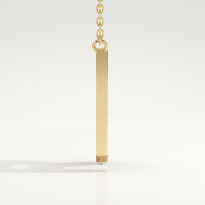 0.348 TCW Round Lab-Grown Diamond R Initial Necklace