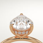 2.0 CT Pear Cut Hidden Halo Lab-Grown Diamond Engagement Ring