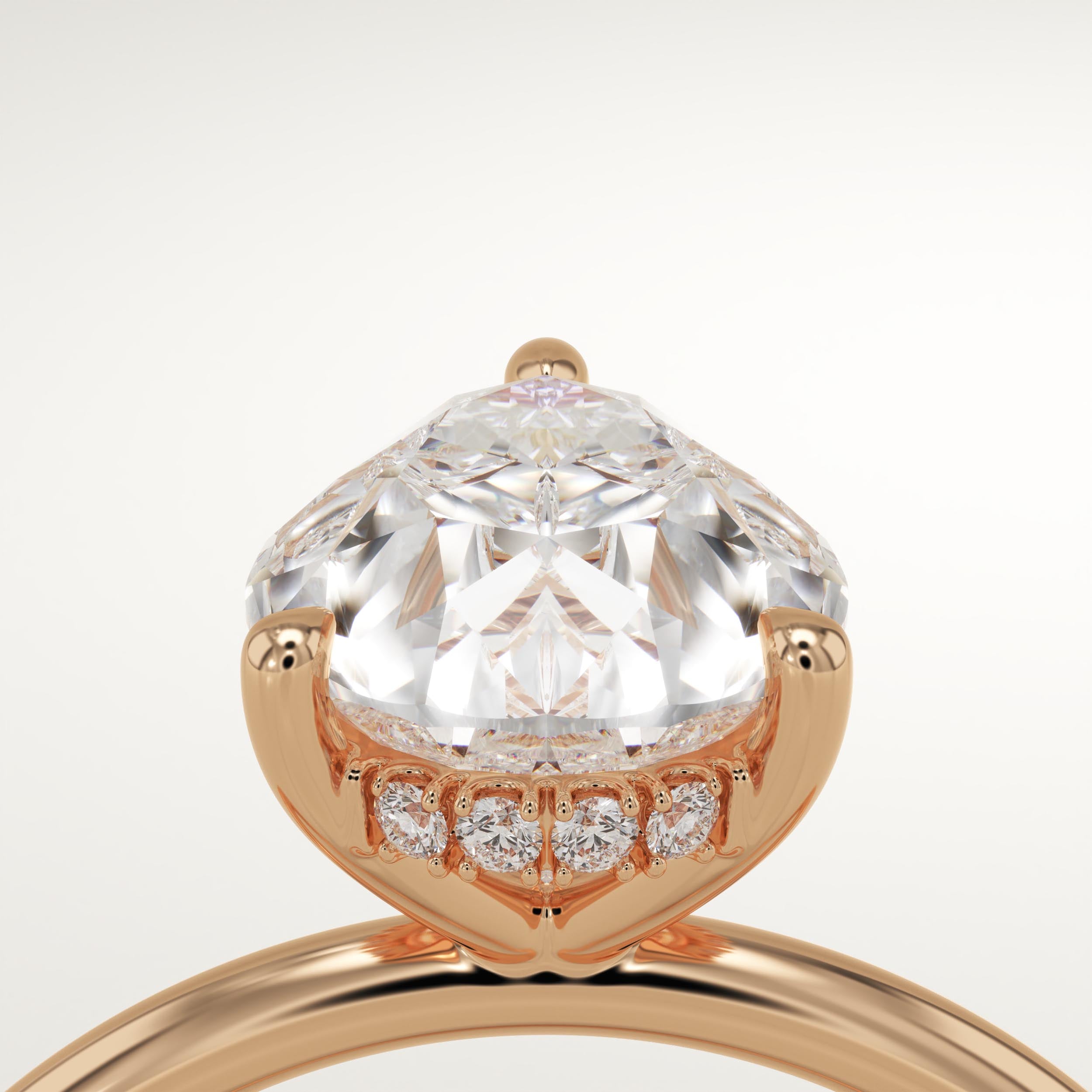 2.0 CT Pear Cut Hidden Halo Lab-Grown Diamond Engagement Ring