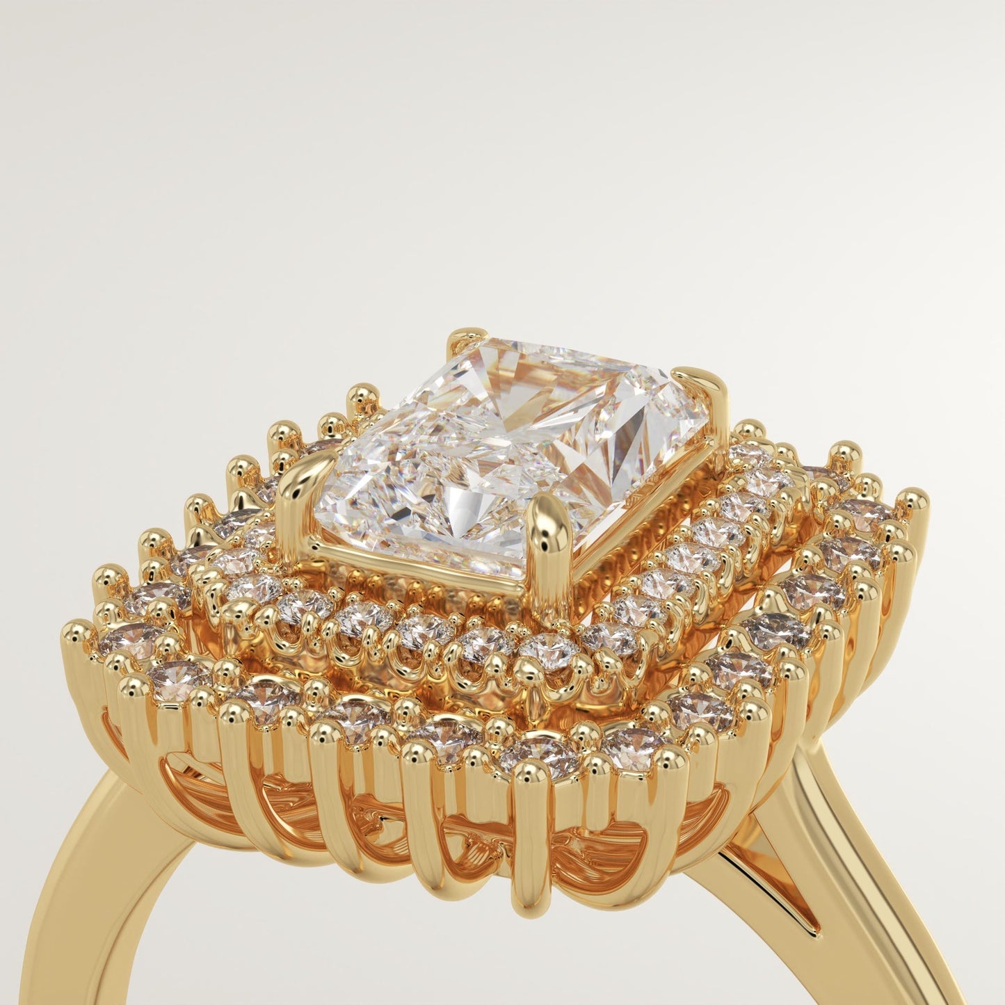 Radiant Cut Double Halo Lab-Grown Diamond Engagement Ring