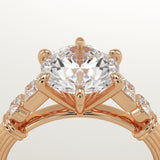 2.0 CT Round Cut Cluster Lab-Grown Diamond Engagement Ring