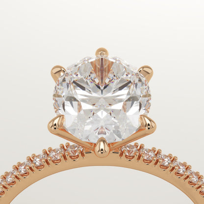 Oval Cut Pave Lab-Grown Diamond Engagement Ring