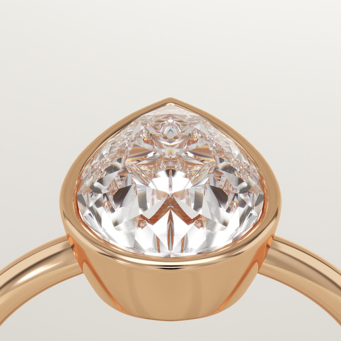 Pear Cut Bezel Lab-Grown Diamond Engagement Ring