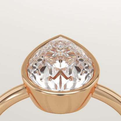 Pear Cut Bezel Lab-Grown Diamond Engagement Ring