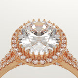 2.0 CT Oval Cut Halo & Pave Lab-Grown Diamond Engagement Ring