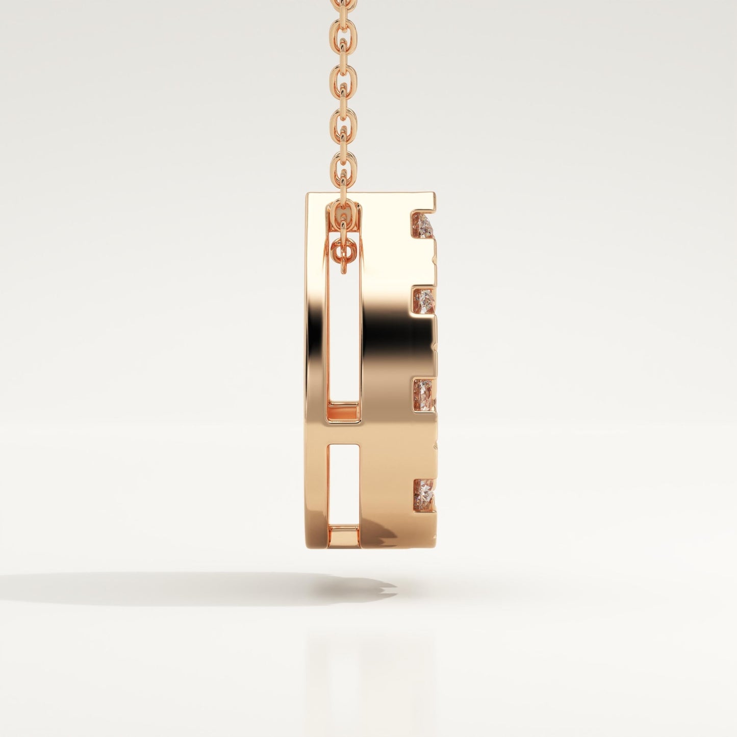 0.67 TCW Round Lab-Grown Diamond Pear Charm Necklace