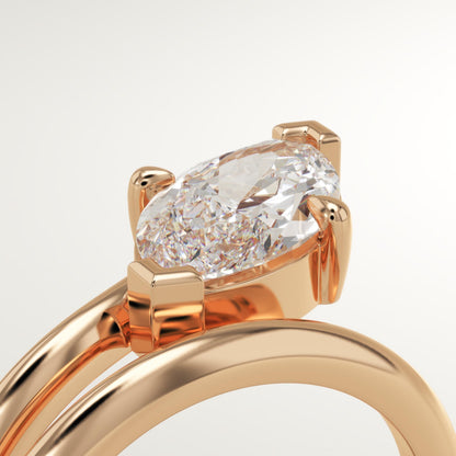 Marquise Cut Solitaire Lab-Grown Diamond Engagement Ring