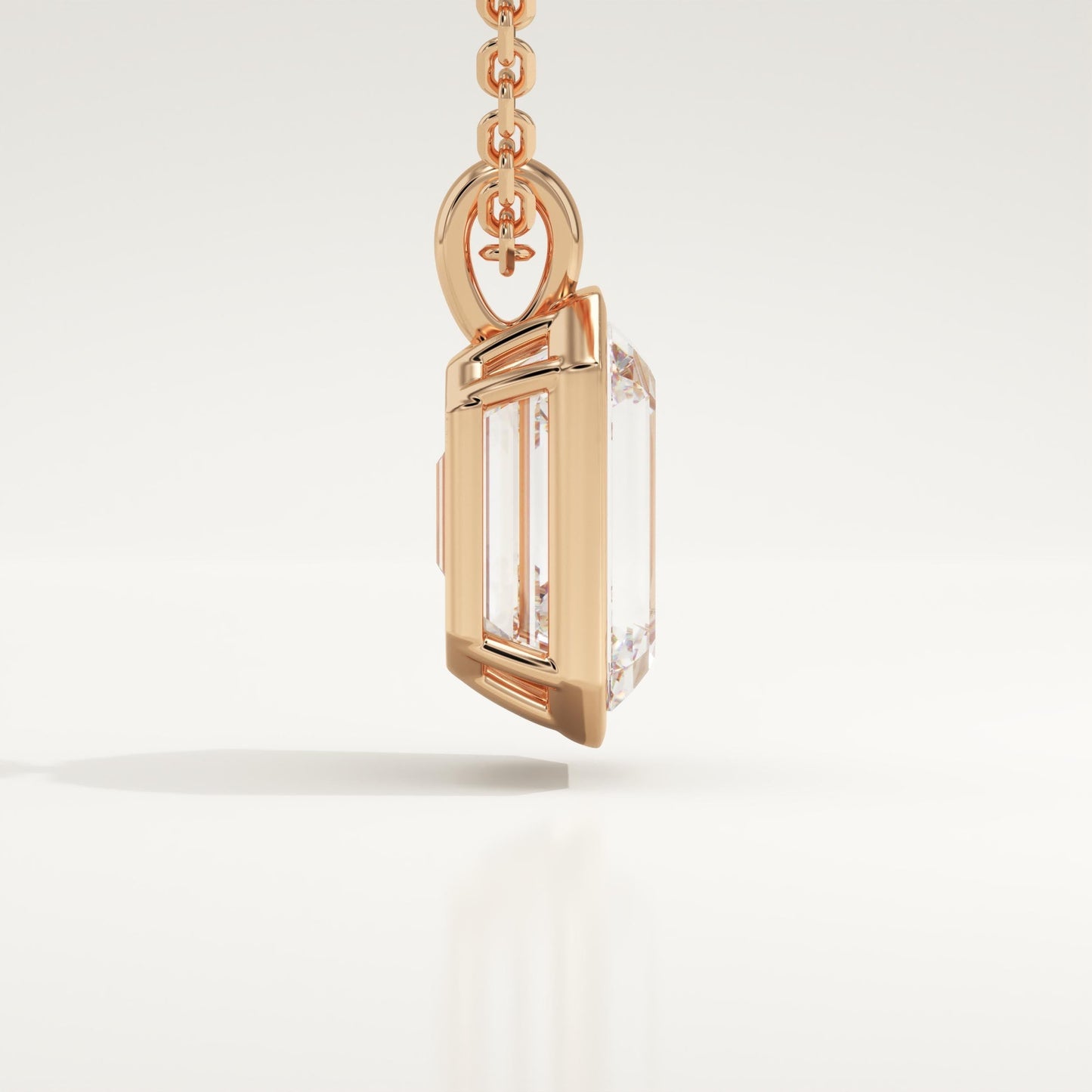 2 CT Emerald Lab-Grown Diamond Solitaire & Bezel Necklace