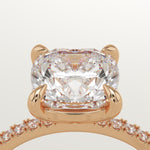 2.0 CT Cushion Cut Pave Lab-Grown Diamond Engagement Ring