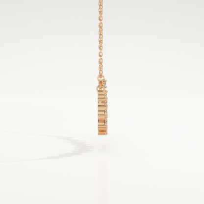0.65 TCW Round Lab-Grown Diamond Cluster Charm Necklace