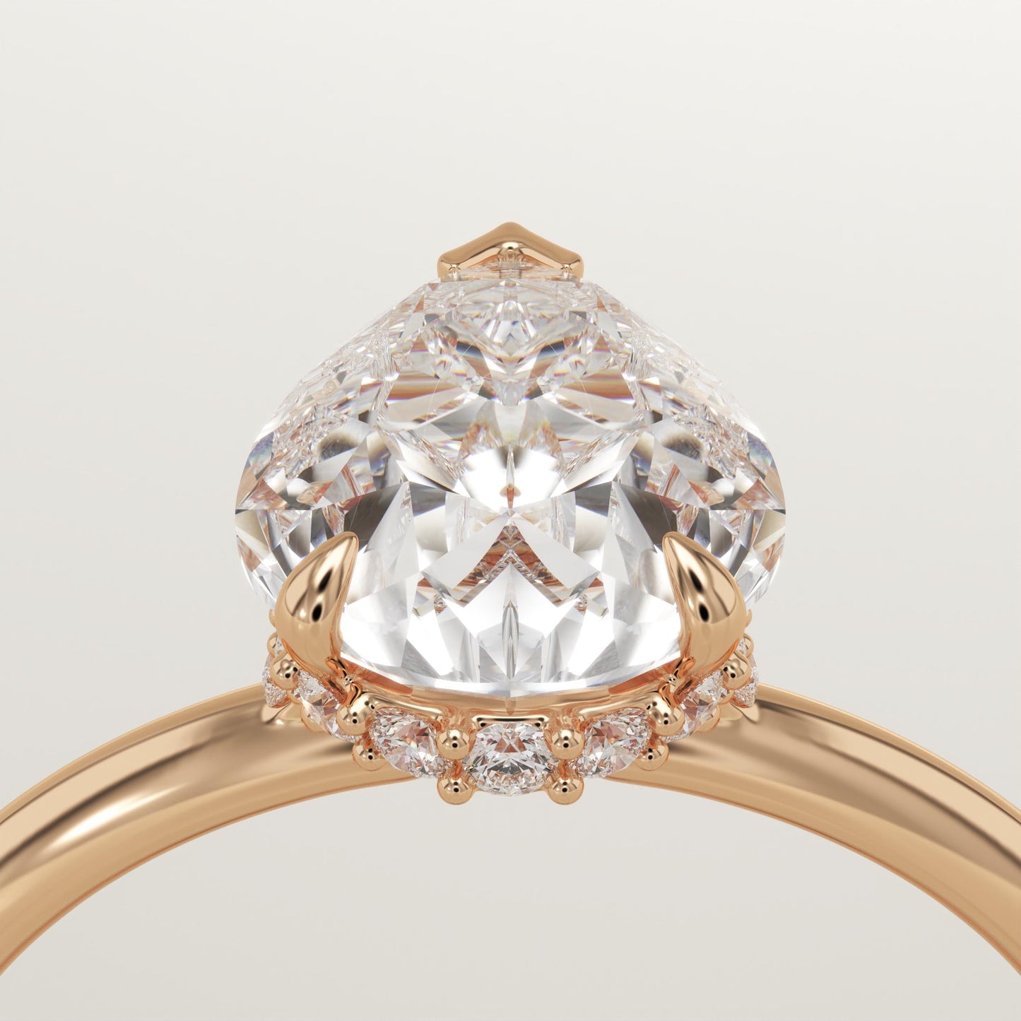 1.5 CT Pear Cut Hidden Halo Moissanite Engagement Ring