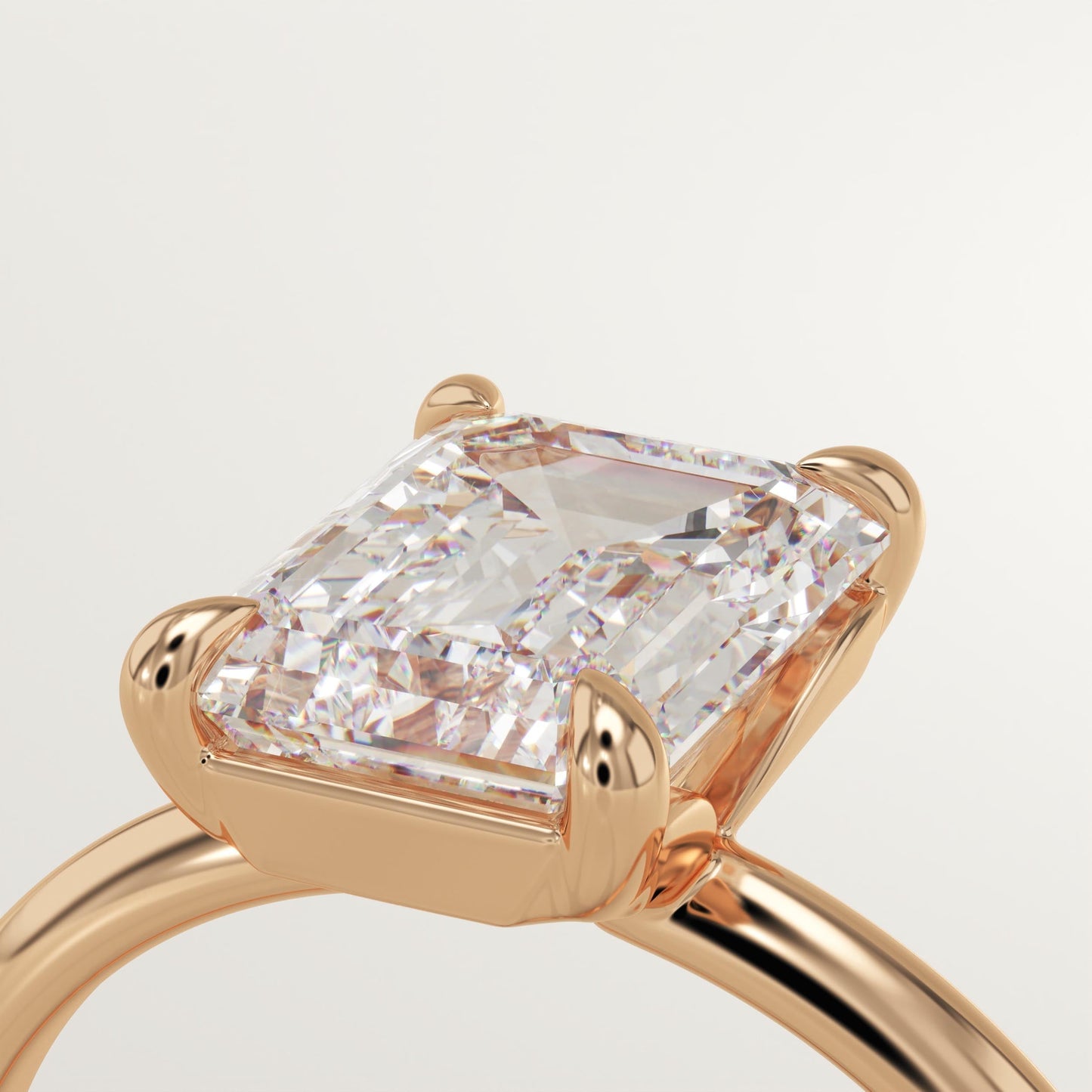 2 CT Emerald Cut Solitaire Moissanite Engagement Ring