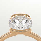 2.0 CT Round Cut Half Bezel Lab-Grown Diamond Engagement Ring