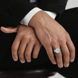 0.75 CT Emerald Cut Moissanite Diamond Men's Wedding Band