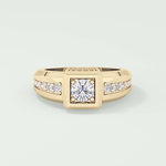 0.45 CT Round Lab Grown Diamond Channel Setting Band For Him