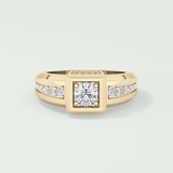 0.45 CT Round Lab Grown Diamond Channel Setting Band For Him