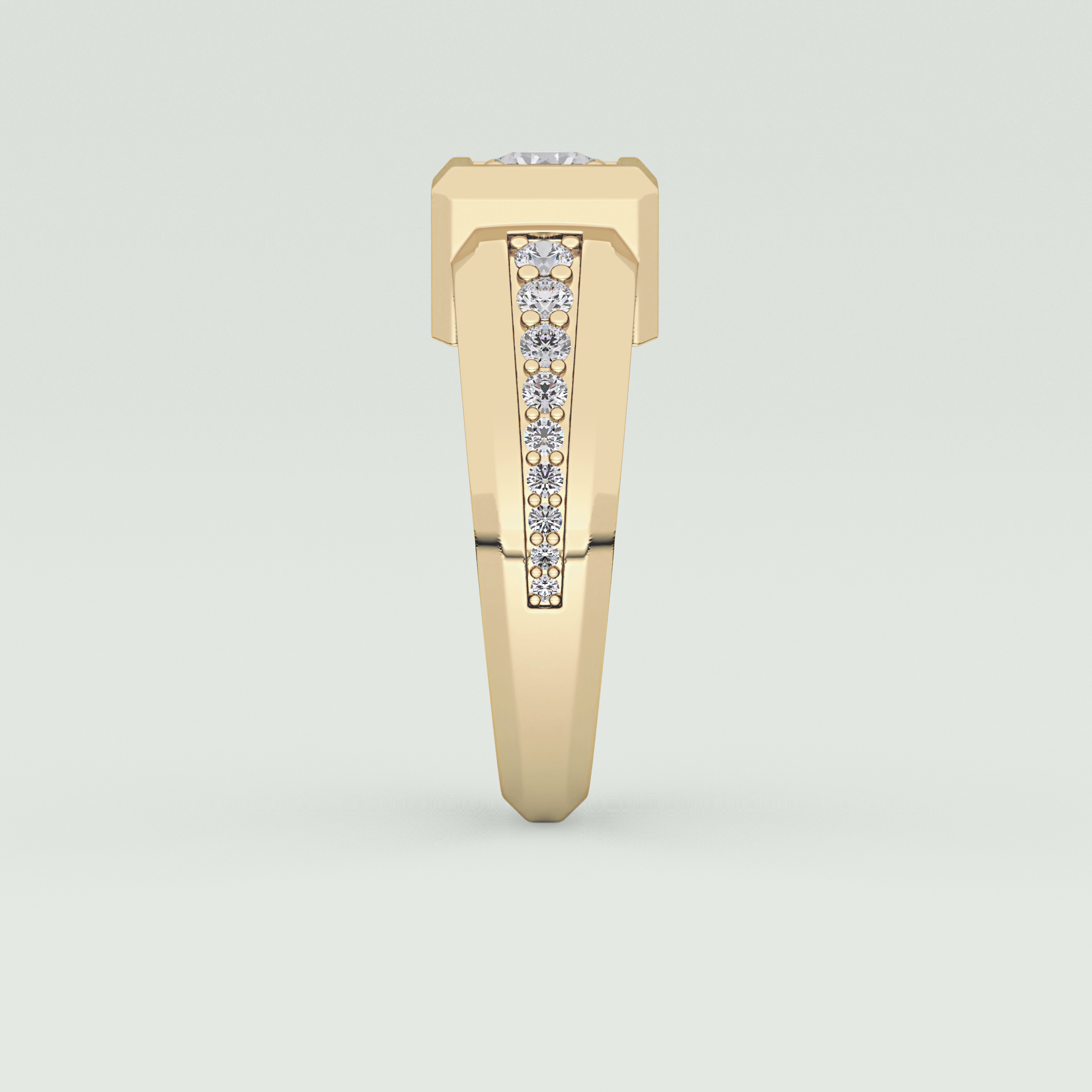 0.45 CT Round Lab Grown Diamond Channel Setting Band For Him