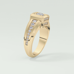 0.45 CT Round Lab Grown Diamond Channel Setting Band For Him