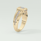 0.45 CT Round Lab Grown Diamond Channel Setting Band For Him