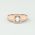 0.45 CT Round Lab Grown Diamond Channel Setting Band For Him