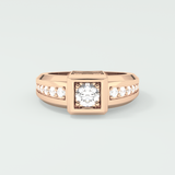 0.45 CT Round Lab Grown Diamond Channel Setting Band For Him