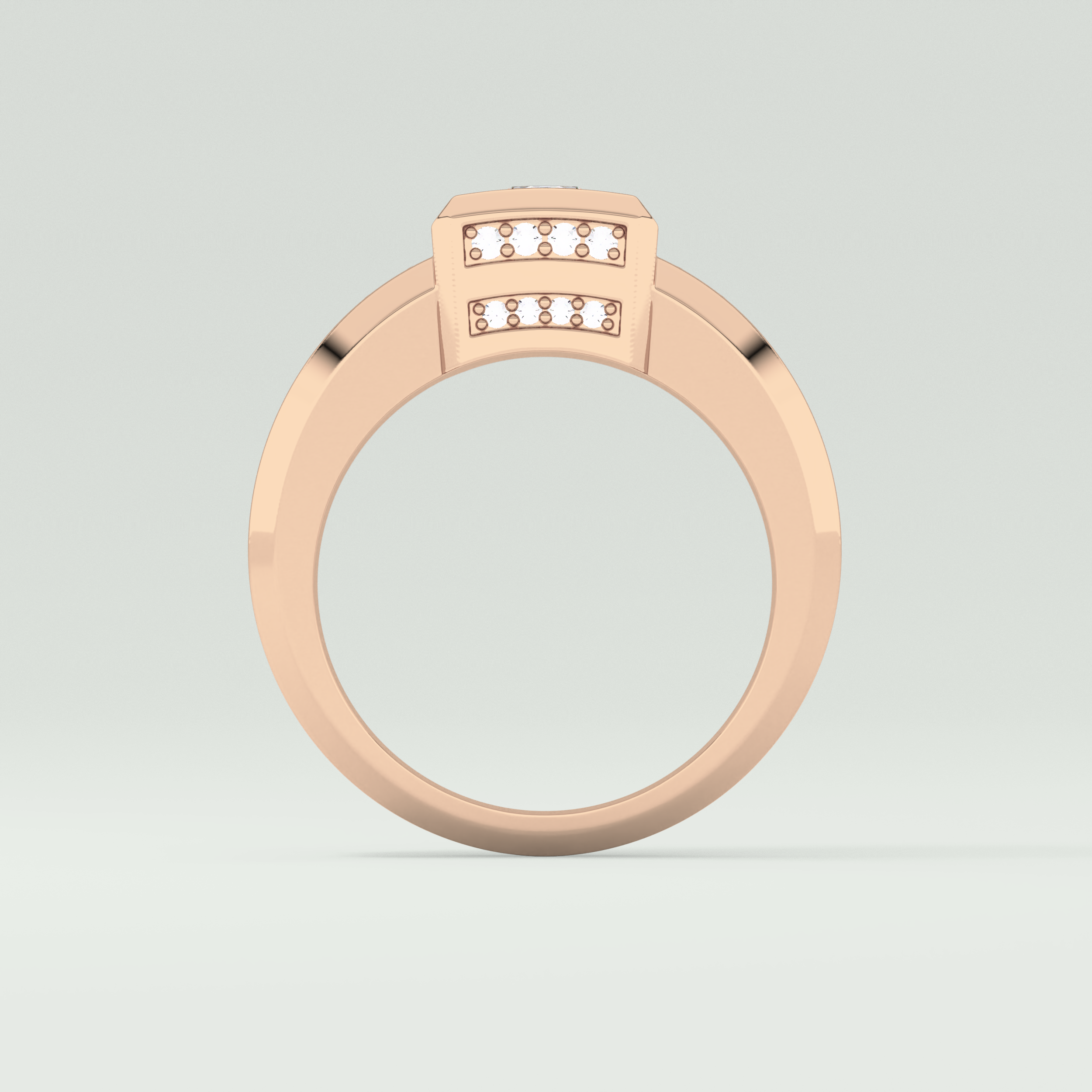 0.45 CT Round Lab Grown Diamond Channel Setting Band For Him