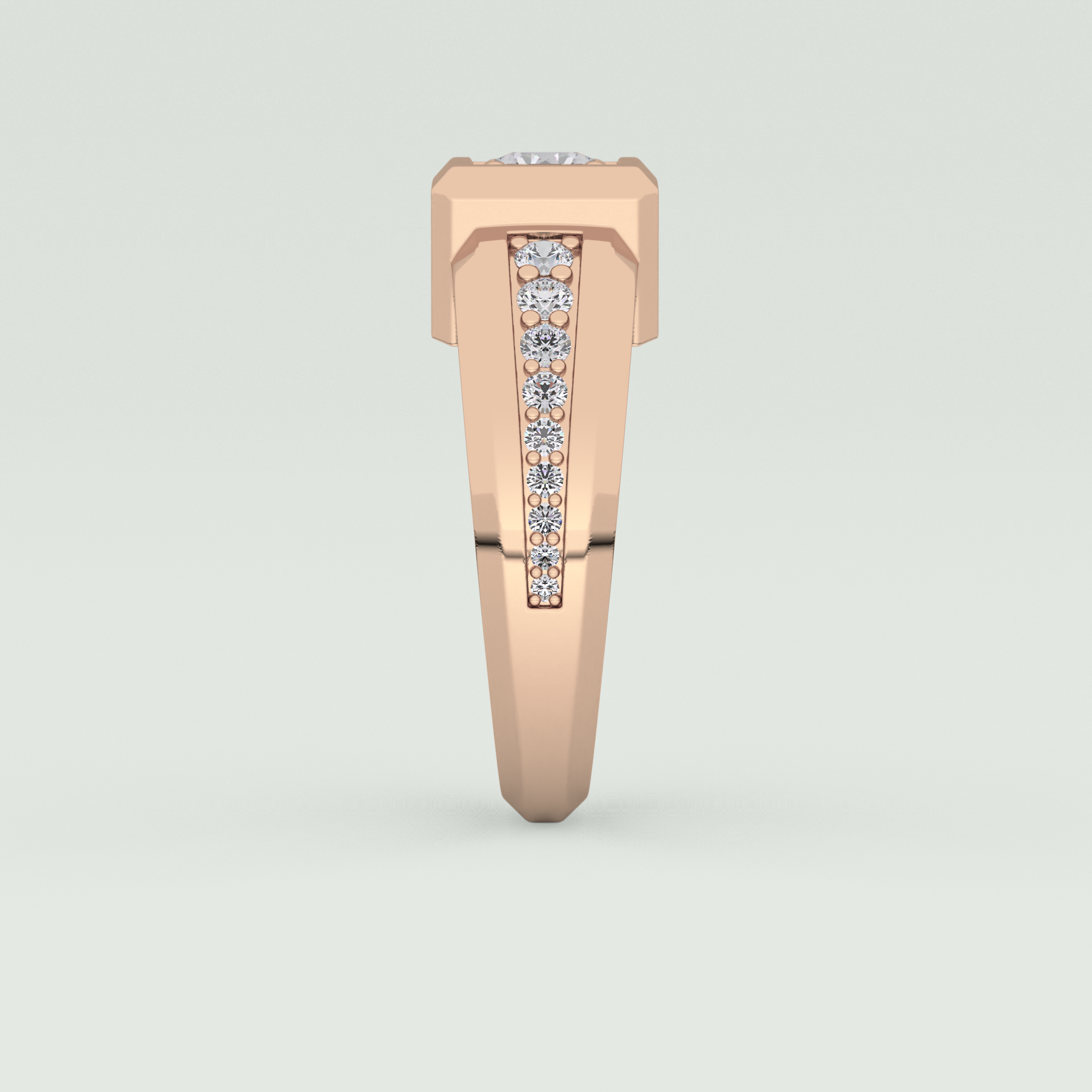 0.45 CT Round Lab Grown Diamond Channel Setting Band For Him