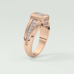 0.45 CT Round Lab Grown Diamond Channel Setting Band For Him
