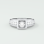 0.45 CT Round Lab Grown Diamond Channel Setting Band For Him