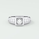 0.45 CT Round Lab Grown Diamond Channel Setting Band For Him