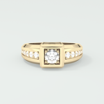 0.45 CT Round Lab Grown Diamond Channel Setting Band For Him
