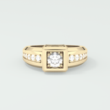 0.45 CT Round Lab Grown Diamond Channel Setting Band For Him