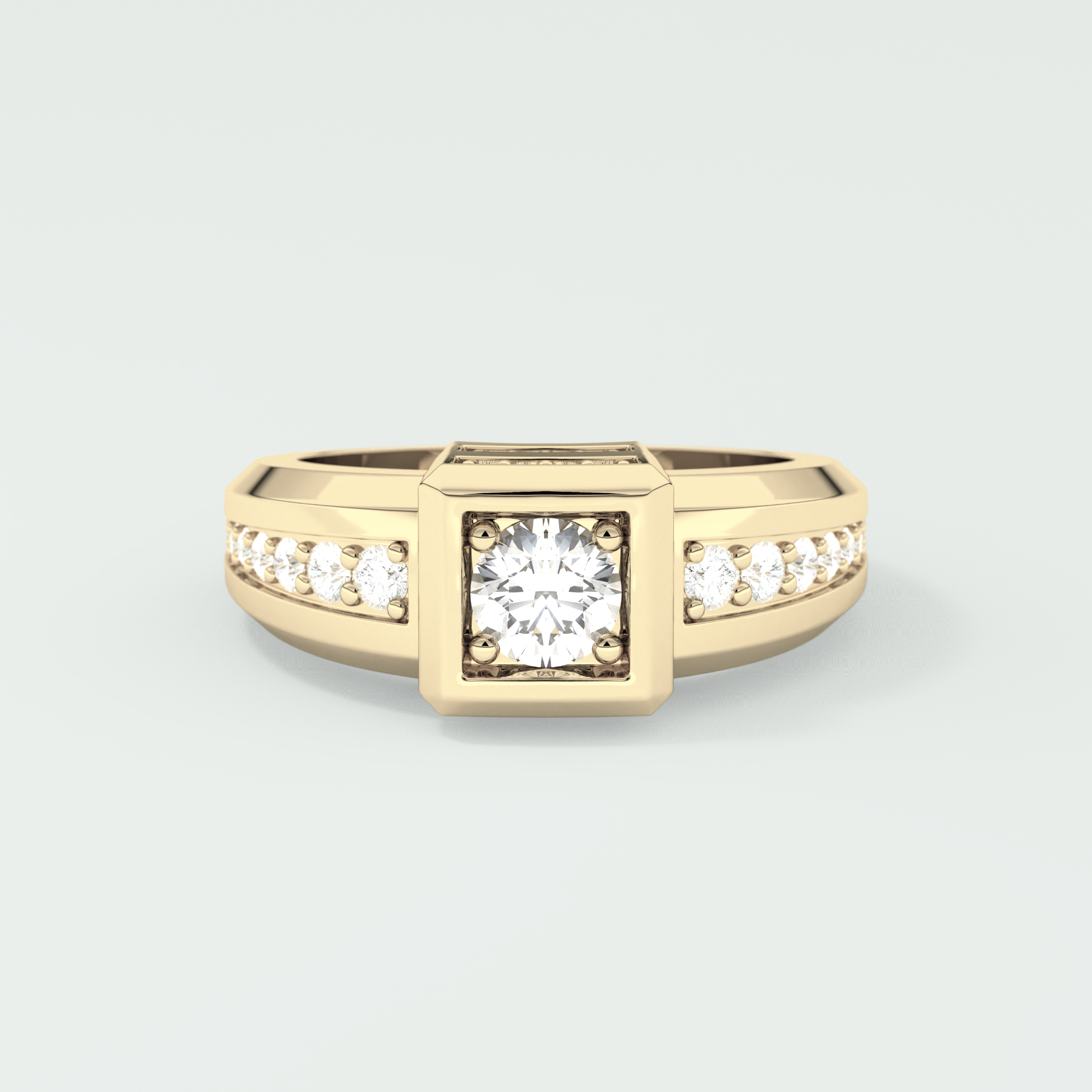 0.45 CT Round Lab Grown Diamond Channel Setting Band For Him