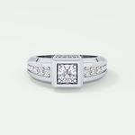 0.45 CT Round Lab Grown Diamond Channel Setting Band For Him