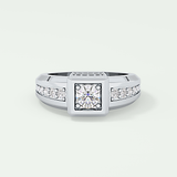 0.45 CT Round Lab Grown Diamond Channel Setting Band For Him