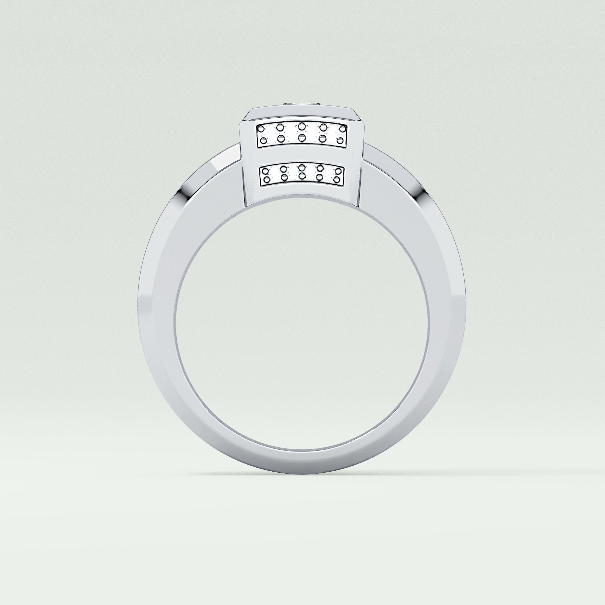 0.45 CT Round Lab Grown Diamond Channel Setting Band For Him