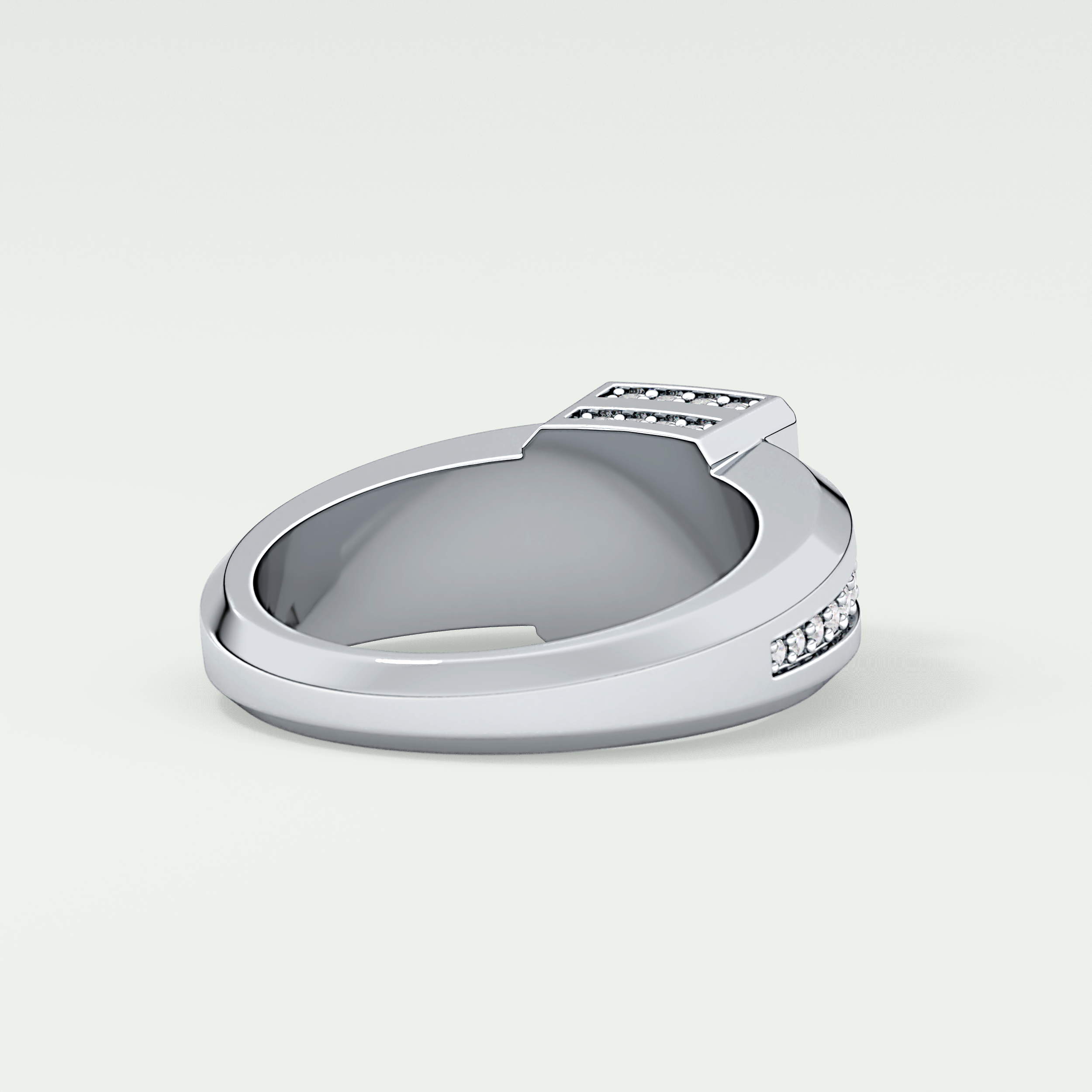 0.45 CT Round Lab Grown Diamond Channel Setting Band For Him