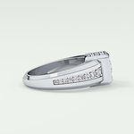 0.45 CT Round Lab Grown Diamond Channel Setting Band For Him